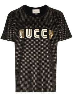 трикотажная футболка с принтом 'Guccy Gucci