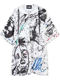 пальто-пончо с принтом краски Haculla