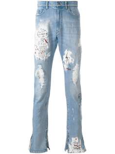джинсы прямого кроя с эффектом потертости Mjb