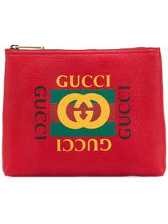 клатч с принтом логотипа Gucci