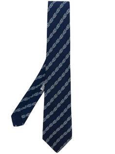 галстук с принтом в полоску Hermès Vintage