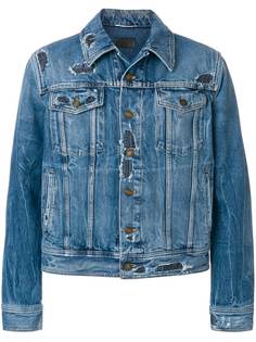 джинсовая куртка с эффектом потертости Saint Laurent