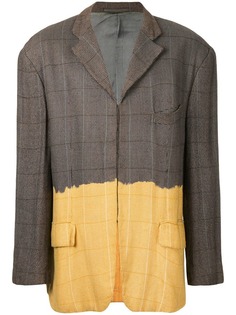 клетчатый пиджак с высветленным низом Comme Des Garçons Vintage
