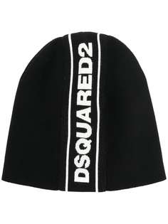 branded knitted beanie Dsquared2
