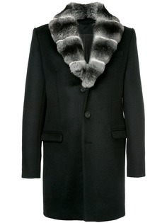 пальто с лацканами из лисьего меха Yves Salomon Homme