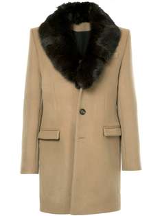 пальто с меховыми лацканами Yves Salomon Homme