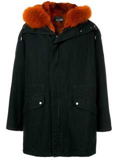 пальто с капюшоном с меховой подкладкой Yves Salomon Homme