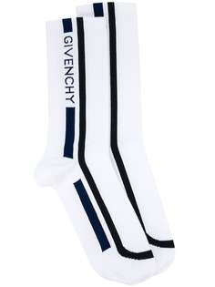 носки с полосками и логотипом вязки интарсия Givenchy
