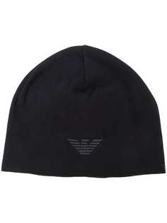 вязаная шапка с логотипом Emporio Armani