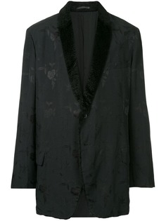 пиджак с цветочным принтом и контрастным воротником Yohji Yamamoto Vintage