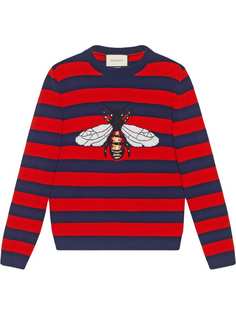 полосатый свитер с пчелой Gucci