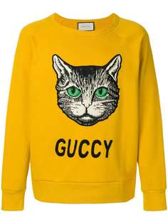 толстовка с аппликацией кота Gucci