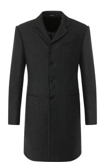 Однобортное шерстяное пальто Emporio Armani