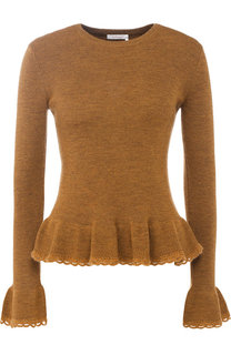 Шерстяной пуловер с расклешенными рукавами See by Chloé