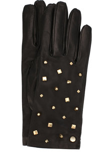 Кожаные перчатки с декоративной отделкой Emporio Armani