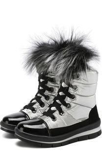 Текстильные утепленные сапоги на шнуровке Jog Dog