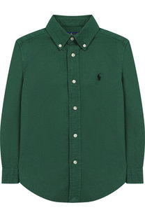 Хлопковая рубашка с воротником button down Polo Ralph Lauren