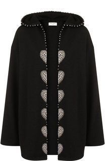 Шерстяной кардиган с капюшоном Saint Laurent