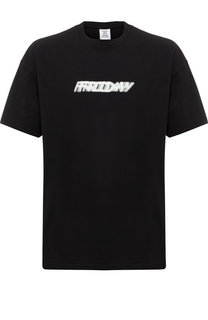 Хлопковая футболка с надписью Vetements
