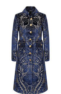 Приталенное пальто с принтом Dolce & Gabbana