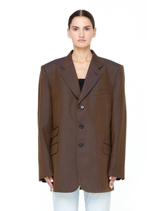 Однобортный шерстяной пиджак Maison Margiela