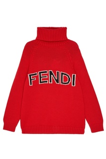 Красный свитер с логотипом Fendi