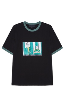 Черная хлопковая футболка с принтом Rushmore Yuzhe Studios