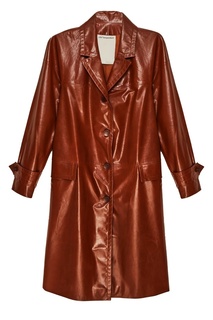 Терракотовое кожаное пальто Color Temperature