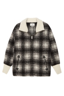 Серое пальто в клетку Gimo Isabel Marant