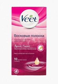 Полоски для депиляции Veet с ароматом бархатной розы и эфирными маслами, 10 шт