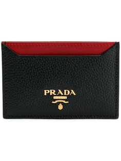 зернистая визитница с логотипом Prada