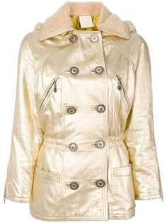 пальто с капюшоном и эффектом металлик Versace Vintage