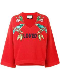 топ 'Loved' с птицами Gucci