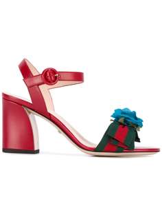 декорированные босоножки с цветочными элементами Gucci