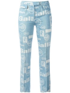 расклешенные джинсы с принтом Galliano Team John Galliano Vintage
