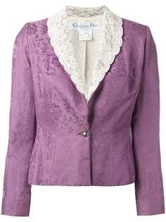 укороченный пиджак с кружевными лацканами Christian Dior Vintage