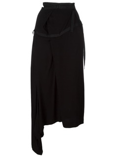 асимметричная юбка с отделкой репсовой лентой Yohji Yamamoto Vintage