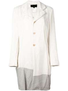 жаккардовое пальто с контрастным подолом Comme Des Garçons Vintage