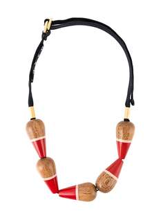 ожерелье с деревянными вставками Marni
