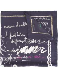 шарф с письменным принтом Chanel Vintage