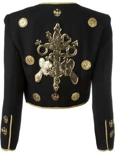 пиджак в стиле милитари с вышивкой Moschino Vintage