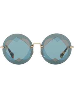 солнцезащитные очки в круглой оправе с сердцами Miu Miu Eyewear