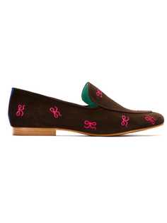 embroidered suede slippers Blue Bird Shoes