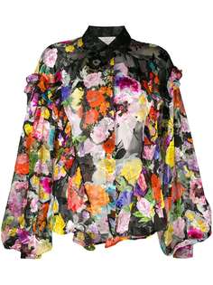 прозрачная блузка с цветочным принтом Preen By Thornton Bregazzi
