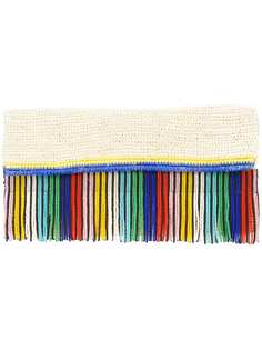 плетеный клатч с бахромой из бисера Sensi Studio