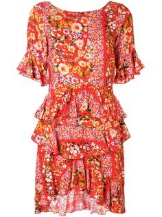 платье с цветочным рисунком и оборками Black Coral