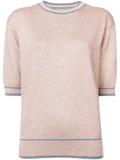 металлизированный трикотажный топ с вырезом под горло Marc Jacobs