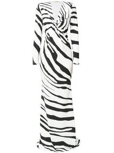 длинное платье с рисунком под шкуру зебры Roberto Cavalli
