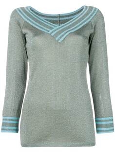 металлизированный джемпер с V-образным вырезом Charlott