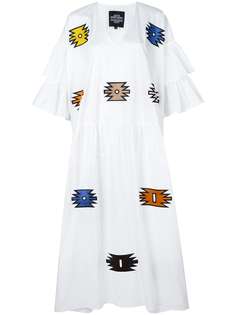 платье-кафтан свободного кроя с орнаментом Katya Dobryakova